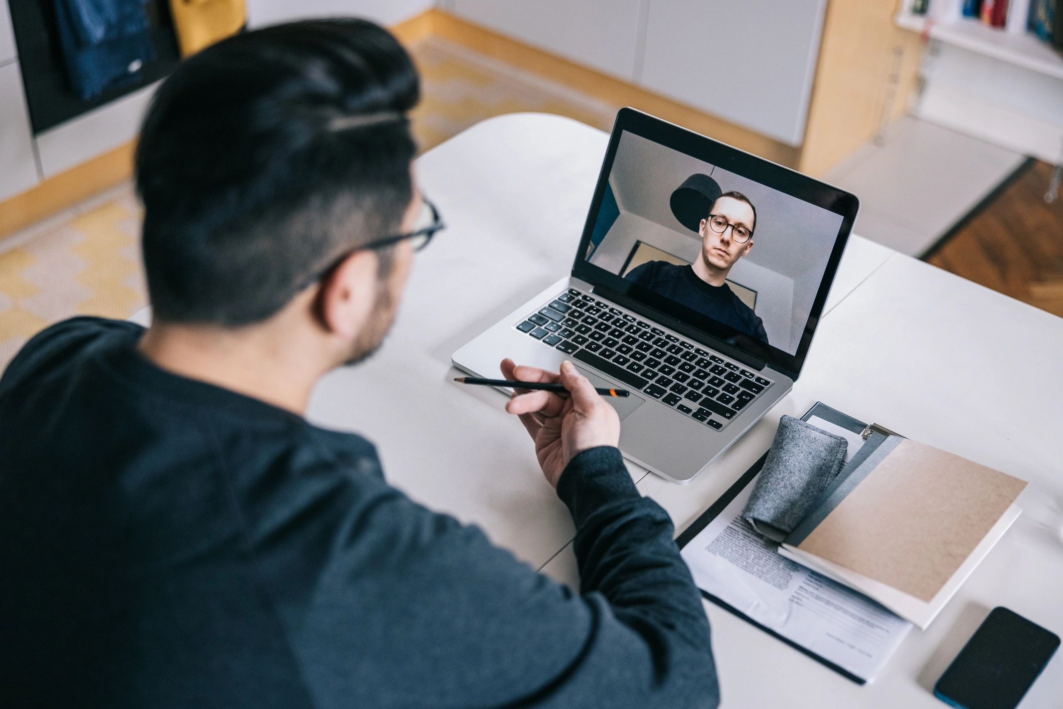 Therapist conducting an online counseling session